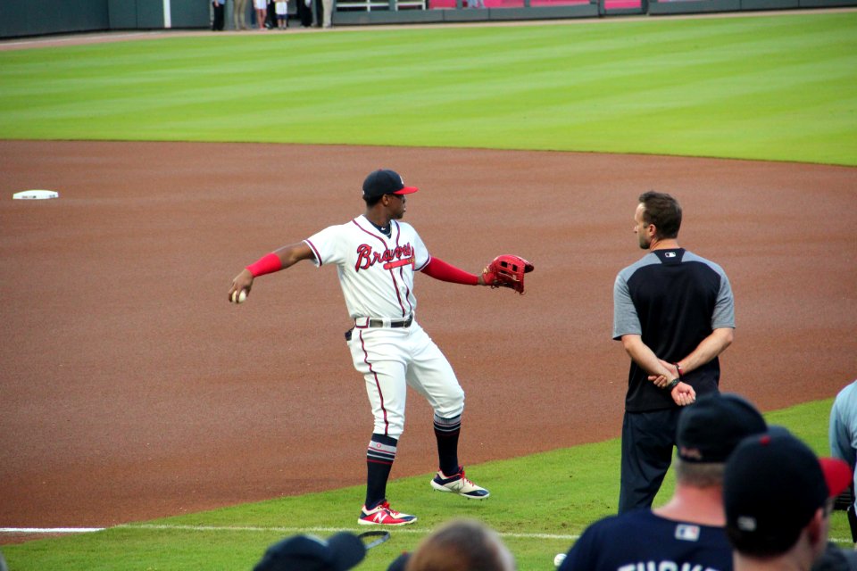 Ronald Acuña Jr. warmup throw, Sept 18 2018 2