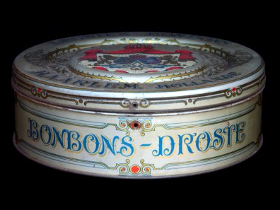 Rond Drostes Bonbons blik (zilverkleurig) met wapenschild van Emma, foto3