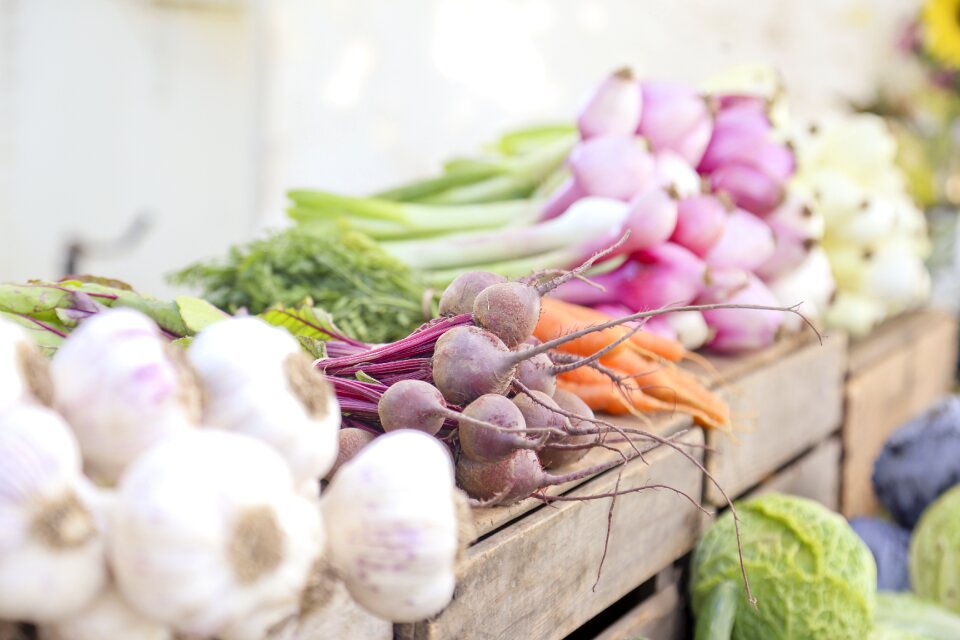 Veggie stand carrots beets