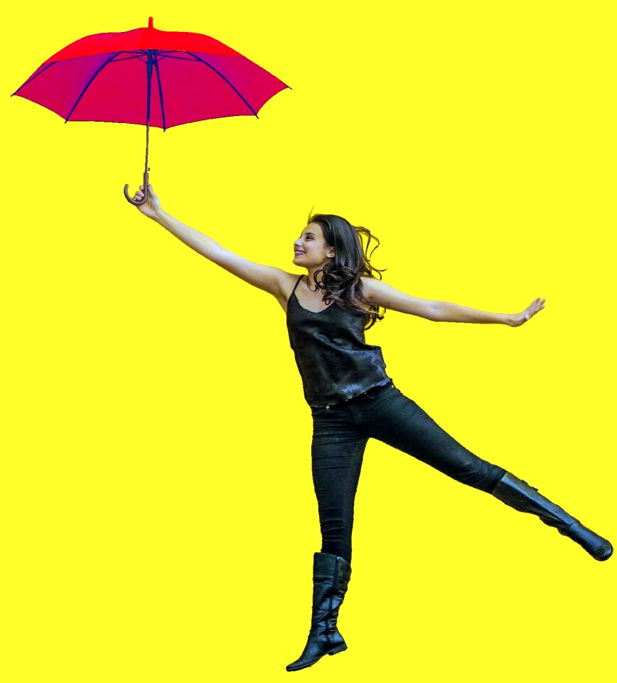 Girl umbrellas model