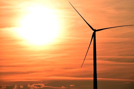 Wind power clouds evening sky