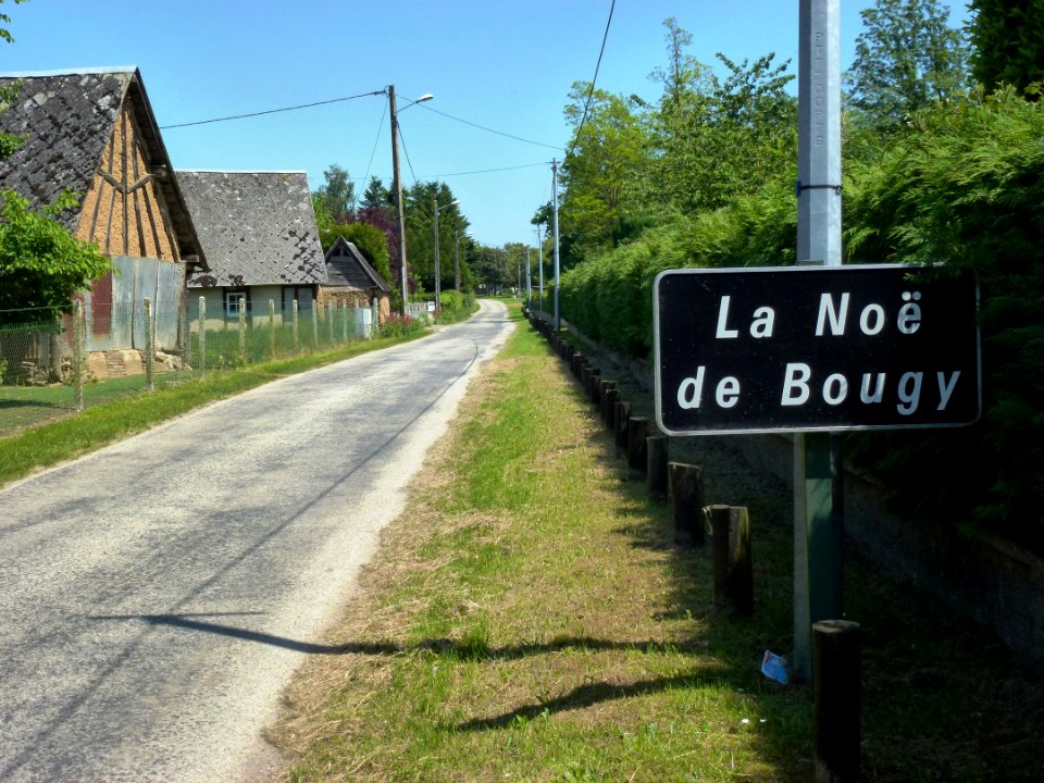 Romilly-la-Puthenaye (Eure, Fr) city limit sign Le Noé de Bougy
