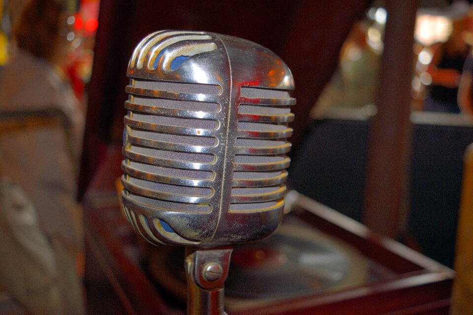 Antique microphone music