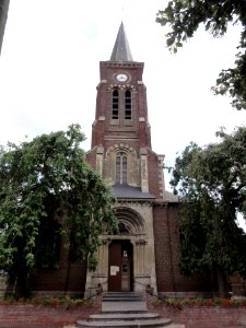 Romeries (Nord, Fr) église, façade