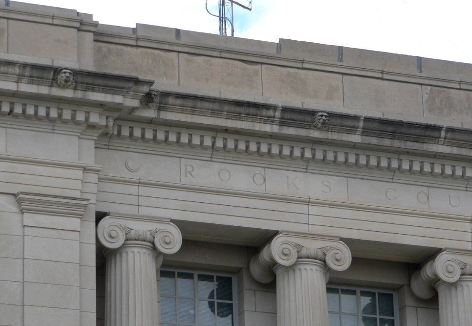 Rooks County, Kansas courthouse E side detail 1