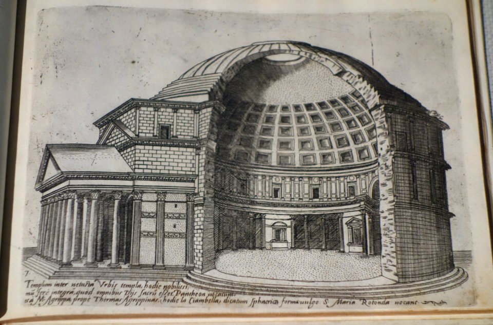 Roman Ruins (Aedificiorum illustriumquae supersunt reliquiae), by Giovanni Antonio Dosio, 1569, etching - National Museum of Western Art, Tokyo - DSC08276