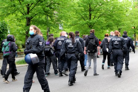 Rosa-Luxemburg-Platz Berlin during protest 2020-05-16 11