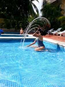 Pool sports joy happy children