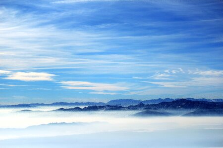 Cloud fog blue sky