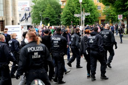 Rosa-Luxemburg-Platz Berlin during protest 2020-05-16 13