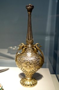 Rosewater sprinkler, Mughal dynasty, c. 1775-1800, Lucknow, Uttar Pradesh, India, silver and gilt silver - Freer Gallery of Art - DSC04528