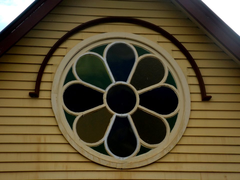 Rose window, Bald Hills Presbyterian Church at Bald Hills, Queensland