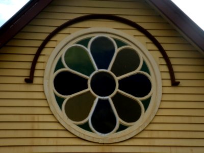 Rose window, Bald Hills Presbyterian Church at Bald Hills, Queensland