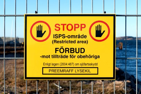 Restricted area sign in Ramsvik