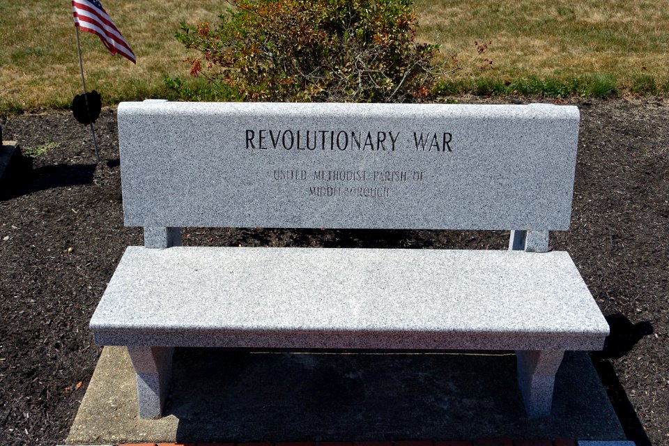 Revolutionary War bench- Middleboro Veterans' Memorial Park - Middleborough, Massachusetts - DSC04052