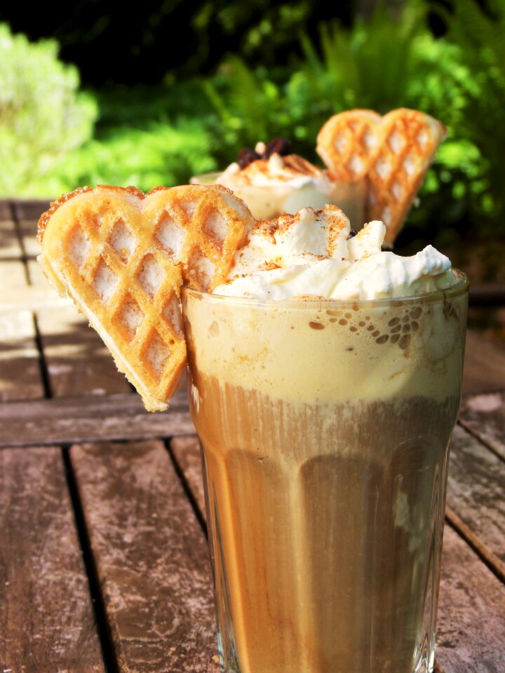 Cream waffle heart