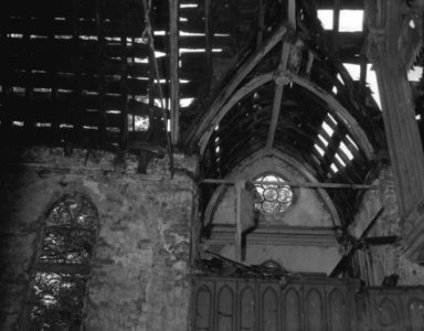 Restauratie van de kerk van Blauwkapel Interieur met zicht op de bekapping van , Bestanddeelnr 909-8875