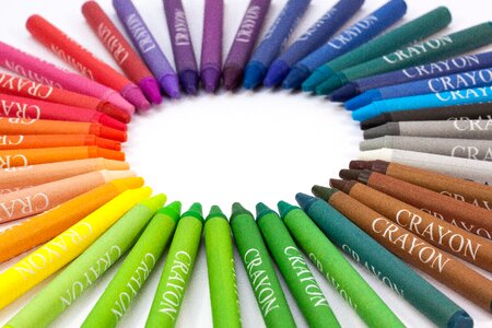 Star color circle crayons photo