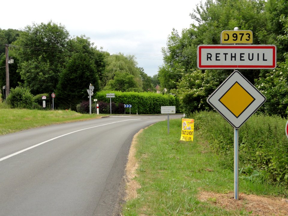 Retheuil (Aisne) city limit sign