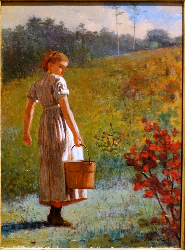 Returning from the Spring, by Winslow Homer, 1874, oil on panel - Portland Museum of Art - Portland, Maine - DSC04253