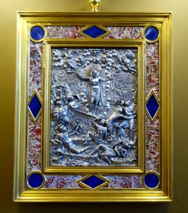 Resurrection of Christ, by the circle of Jean de Boulogne, called Giambologna, probably Florence, 1550-1600 AD, silvered bronze, marble, pietra dura - Vatican Museums - DSC00690