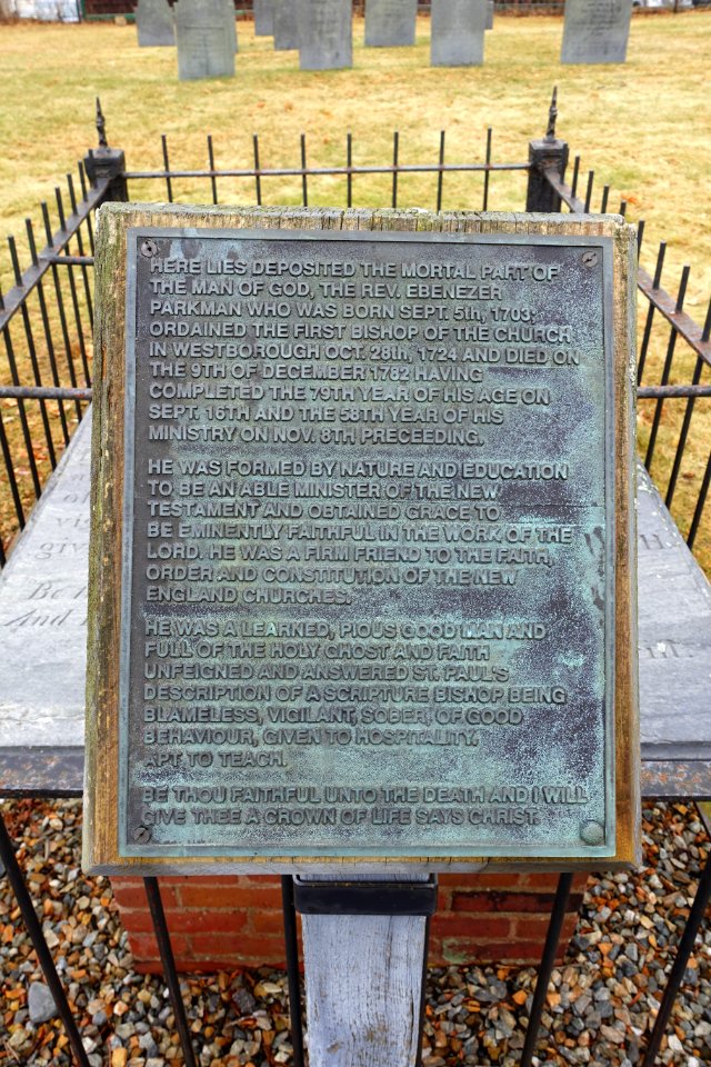 Rev. Ebenezer Parkman tomb transcription - Memorial Cemetery - Westborough, Massachusetts - DSC05021