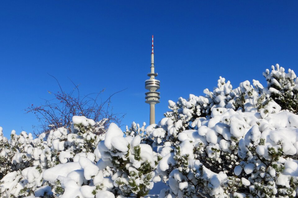 Winter tv tower snow