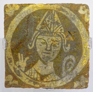 Revetment tile, England, 14th-15th century, glazed earthenware - Montreal Museum of Fine Arts - Montreal, Canada - DSC09274