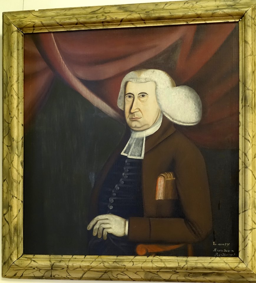 Rev. Caleb Turner (1736-1803) by Rufus Hathaway, 1791, oil on canvas, original frame - Old Colony History Museum - Taunton, Massachusetts - DSC03819