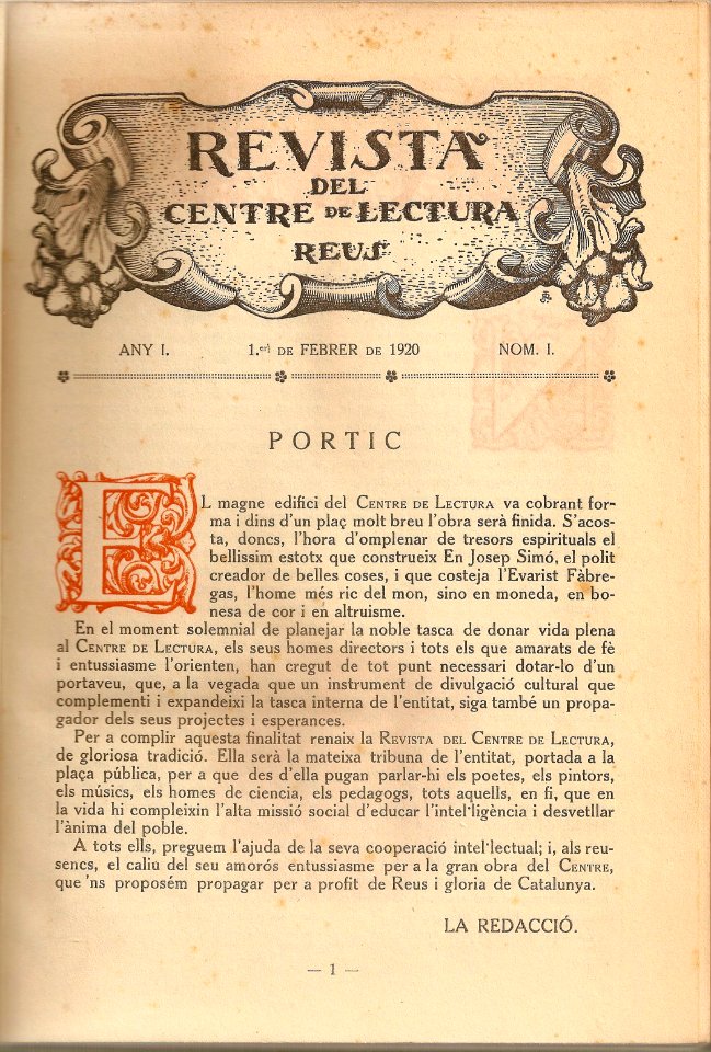 Revista del Centro de Lectura1