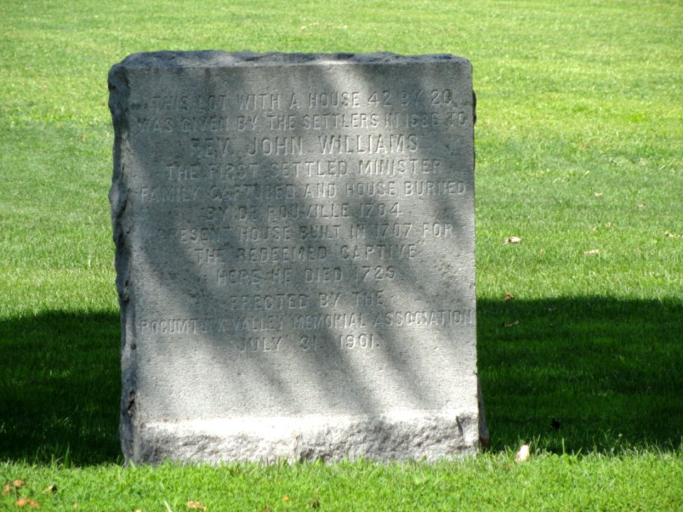 Rev. John Williams memorial - Deerfield, MA - DSC01551