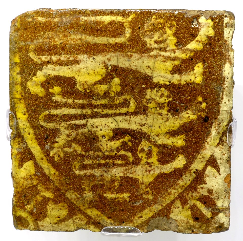 Revetment tile, England, perhaps Rye, 1300-1350, glazed earthenware - Montreal Museum of Fine Arts - Montreal, Canada - DSC09278