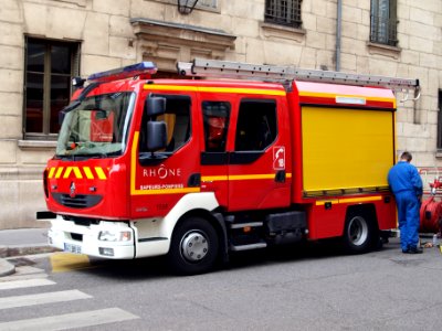 Renault fire truck, Rhone fire bregade at Lyon, France p2