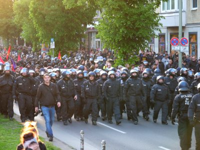 Revolutionary 1st may demonstration Berlin 2019 08