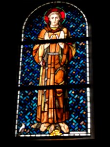 Rhodes (Moselle) église, vitrail Saint François d'Assise