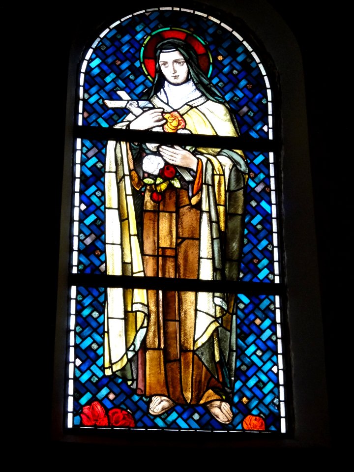 Rhodes (Moselle) église, vitrail sainte Thérèse de Liseux