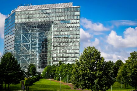 Skyscraper glass house