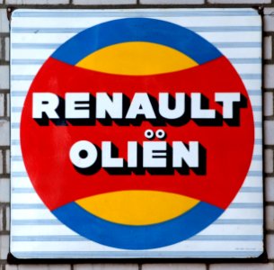 Renault Oliën, Enamel advert sign at the den hartog ford museum pic-047
