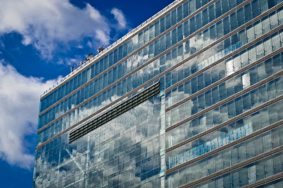 Skyscraper glass house