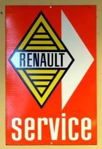 Renault Service, Enamel advert sign at the den hartog ford museum pic-030