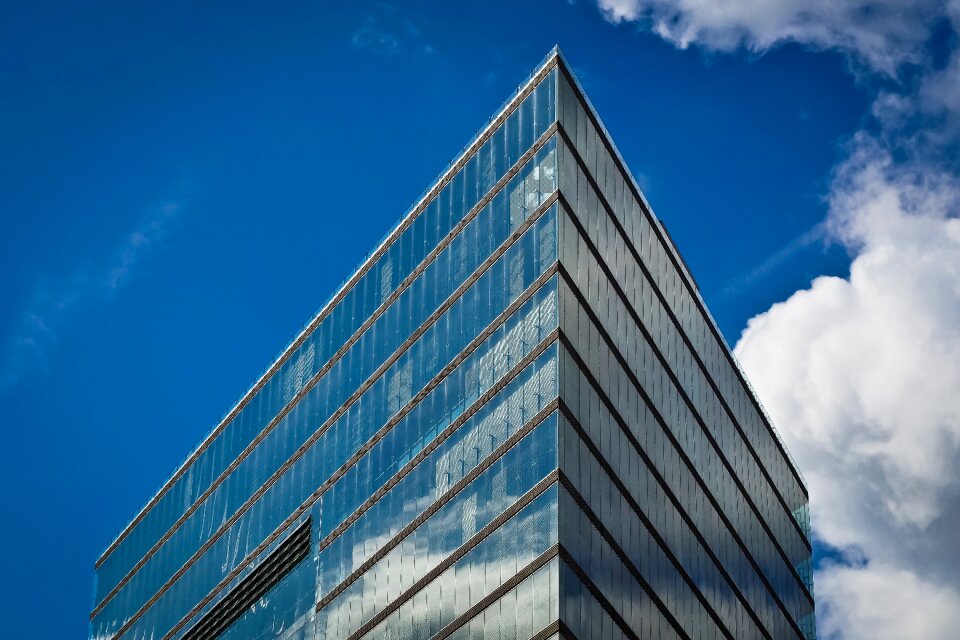 Skyscraper glass house