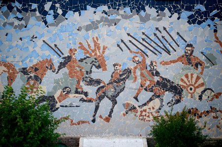 Rendition of the Alexander Mosaic of the Battle of Gaugamela in Erbil 04