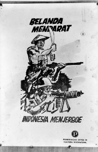 Reproductie van een Japanse propaganda-affiche uit Indonesië (Sumatra) Belan…, Bestanddeelnr 10691