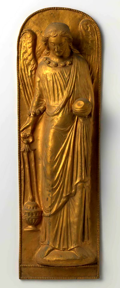 Reproductie van engel in de schatkamer van St-Servaas, Maastricht (F Stoltzenberg, ca 1870-80) (1)