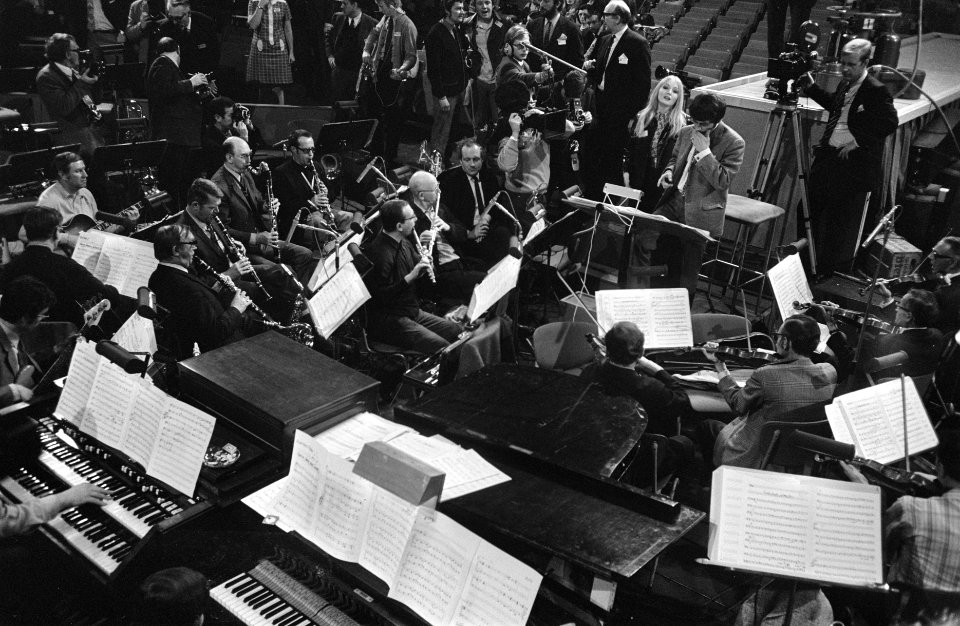Repetities. Orkest met Mary Hopkin en Engelse dirigent Johnny Arthey, Bestanddeelnr 923-3652