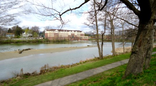 Residences across river at the University of Rochester