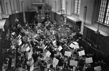 Repetitie van het Nederlands Studenten Orkest in Bergen, Bestanddeelnr 911-9498