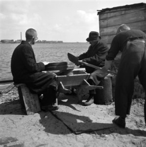 Reportage van het interneringskamp op de Levantkade te Amsterdam. Nu zijn er ca., Bestanddeelnr 900-4220