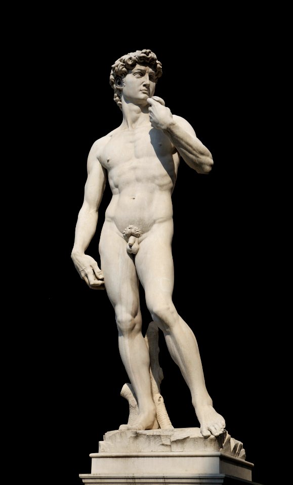 Replica Michelangelo's David black background