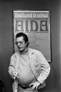 Repetities voor opera Aida in Carre, regisseur Gotz Friedrich, Bestanddeelnr 926-4799